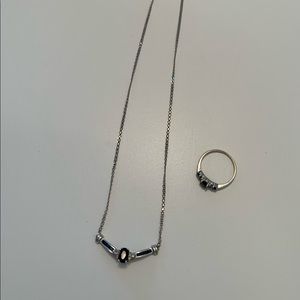 14k white gold ring 10k white gold necklace